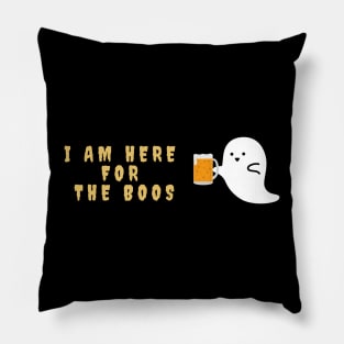 I am here for the boos Cute Halloween Ghost Pillow