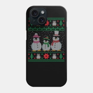 Funny Cute Penguin Lovers Snowman Xmas Ugly Christmas Sweater Phone Case