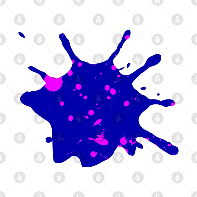 Midnight Blue and Neon Pink Paint Splatter by CraftyCatz