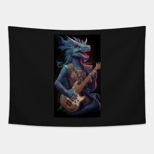 Dragon Rocking Out Tapestry