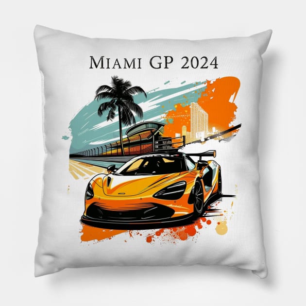 2024 Miami Grand Prix F1 T-Shirt - Merchandise | Unique F1 Tracks Design | Limited Edition | Perfect Gift for Miami F1 Fans Pillow by pitshopmerch@gmail.com