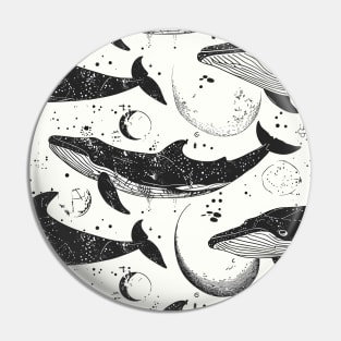 Whales, lines and moon pattern Pin