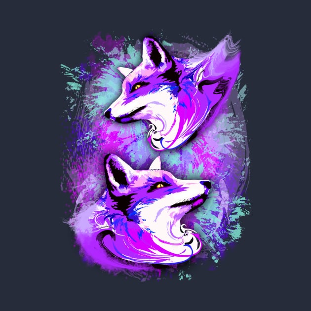 Purple Fox Spirit by BluedarkArt