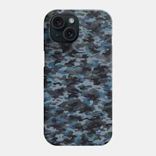 Blue grey and black camo pattern Phone Case