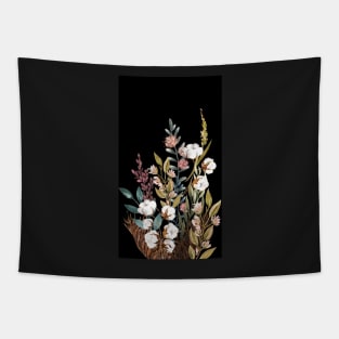 Black Cotton Floral Celestes Studio© Tapestry