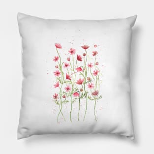 Red cosmos flowers Pillow