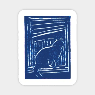 Window Cat (Blue) Magnet