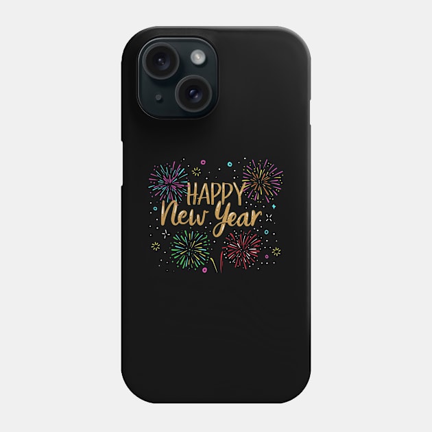 Happy New Year Holiday Fireworks Celebration Gift Phone Case by Hasibit