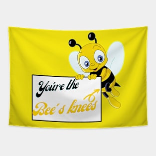 You're the bees knees funny bee yellow Tapestry