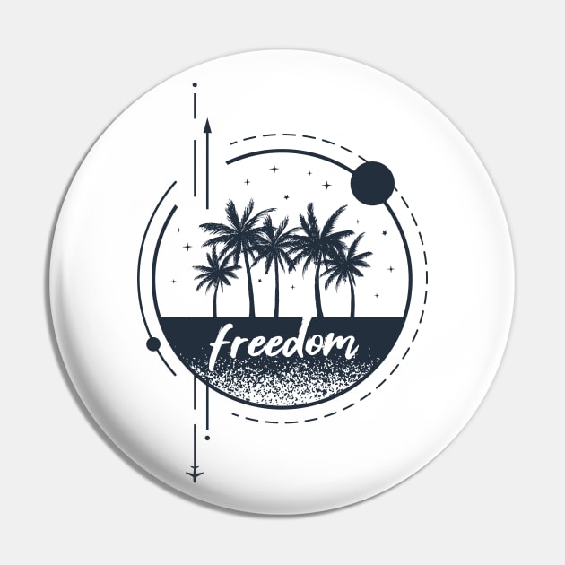 Palms And Airplane. Freedom, Summer. Motivational Quote. Geometric Style Pin by SlothAstronaut