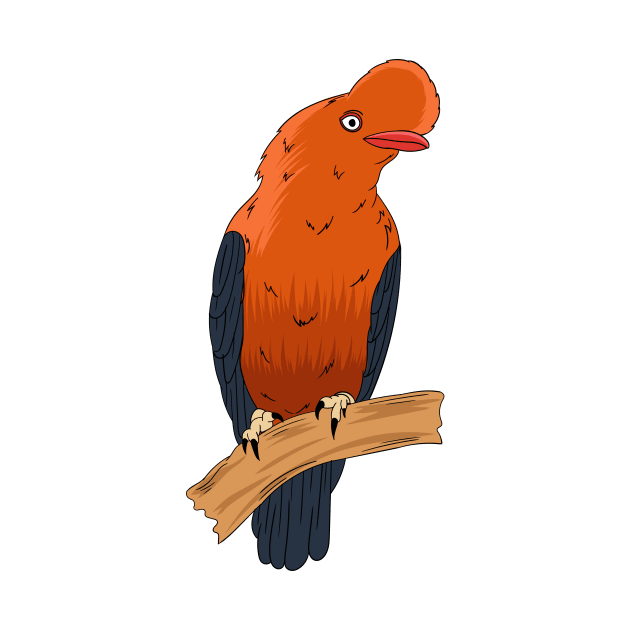 Andean Cock of The Rock bird cartoon illustration by Cartoons of fun