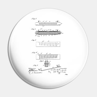 Harmonica Vintage Patent Hand Drawing Pin