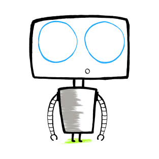 kawaii - cute robot doodle – Robotoh – Surprised T-Shirt