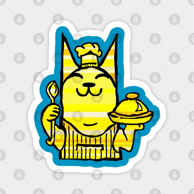 cat cooking chef kitten cookery pop by LowEndGraphics Magnet by LowEndGraphics