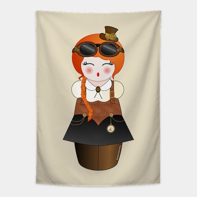 Kokeshi Steampunk Tapestry by Pendientera