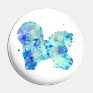 Bichon Frise Dog Watercolor Painting Pin