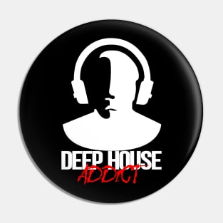 Deep House Addict - White Pin