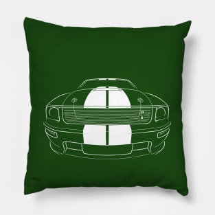 Ford Mustang GT - front stencil, white Pillow