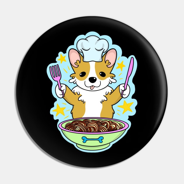 Cute Chef Corgi Pin by IhateDumplings