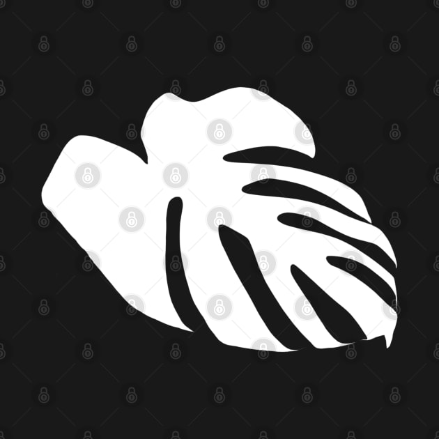 White Monstera Leaf by badlydrawnbabe