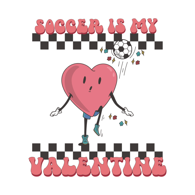 Retro Soccer Valentines Day shirt, Soccer Is My Valentine, Soccer Heart Player by mcoshop