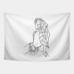 Summer Beach Babe with towel Tapestry