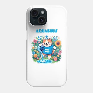 Aquarius Zodiac Cat Phone Case