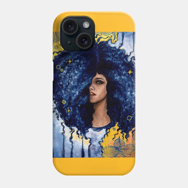 Blue curls Phone Case by mahinaz