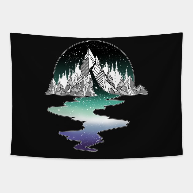 Gay Man Pride LGBT River Mountain Tapestry by Psitta