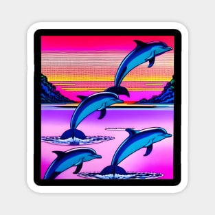 A gang of dilphins in sea Magnet