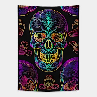 Neon skull pattern Tapestry