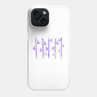 Watercolor Bamboo Pattern - Purple Phone Case