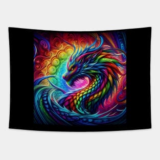 Psychedelic Dragon Tapestry