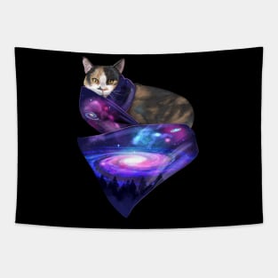 Cosmic Cozy Cat Tapestry