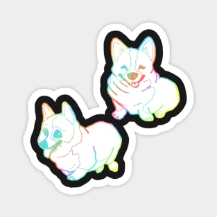 Holographic fat corgi magnet pattern Magnet