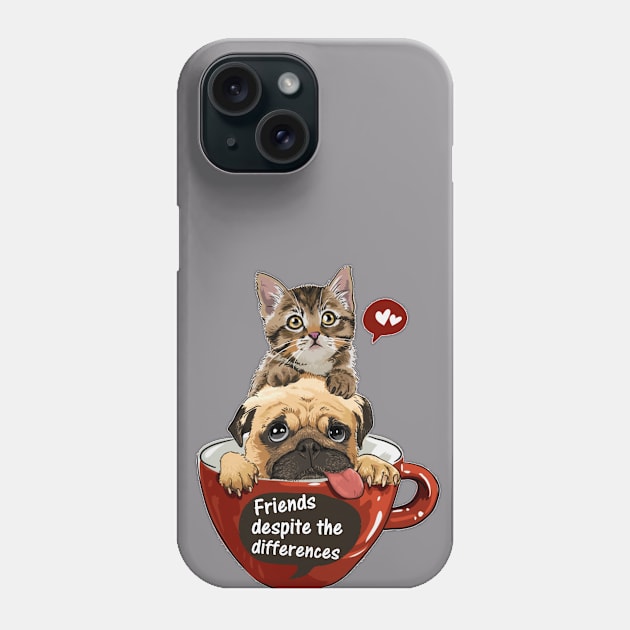 So cutest Cat and Dog Phone Case by JOUD_EH