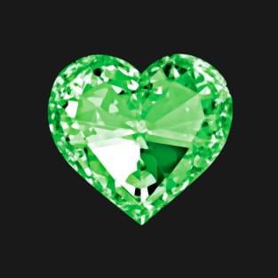 Green Heart Shaped Diamond T-Shirt