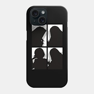 All The Main Characters In The Eminence In Shadow Anime In A Cool Black Silhouette Pop Art Design In White Background Phone Case