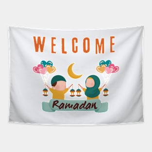 WELCOME RAMADAN,  kawaii cute shirt and merch for kids Tapestry