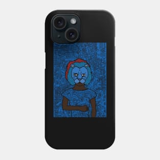 Sir - Dark Female Character with Animal Mask and Doodle Accent Phone Case