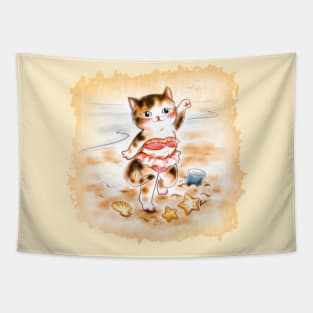 Bikini cat lady Tapestry