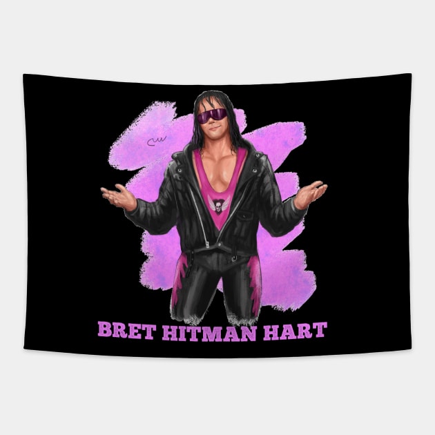 Smile Of Bret Hitman Hart Tapestry by nasib