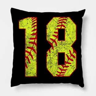 Fastpitch Softball Number 18 #18 Softball Shirt Jersey Uniform Favorite Player Biggest Fan Pillow