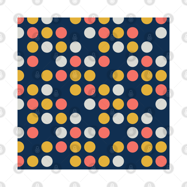 Polka Dots Blue Pink Yellow by Sandra Hutter Designs