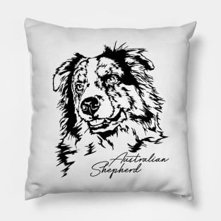 Australian Shepherd Aussie dog lover portrait Pillow