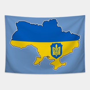 Ukraine Flag Map Tapestry