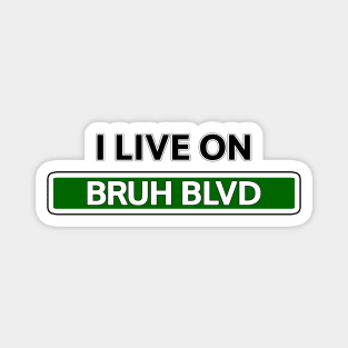 I live on Bruh Blvd Magnet