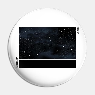 Night Sky Aesthetic Design in B&W Pin