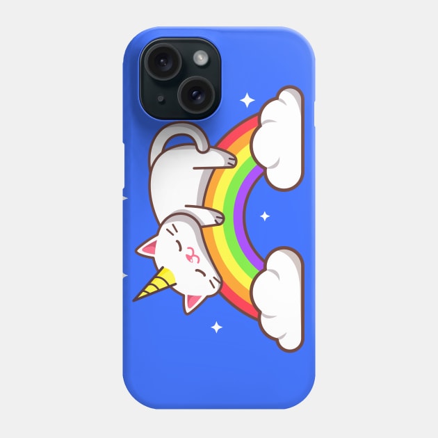 Caticorn Rainbow Phone Case by machmigo