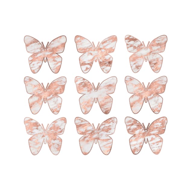 Rose gold butterflies by marbleco